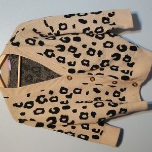 Purple Lava Small/Medium Cardigan Sweater Animal Print